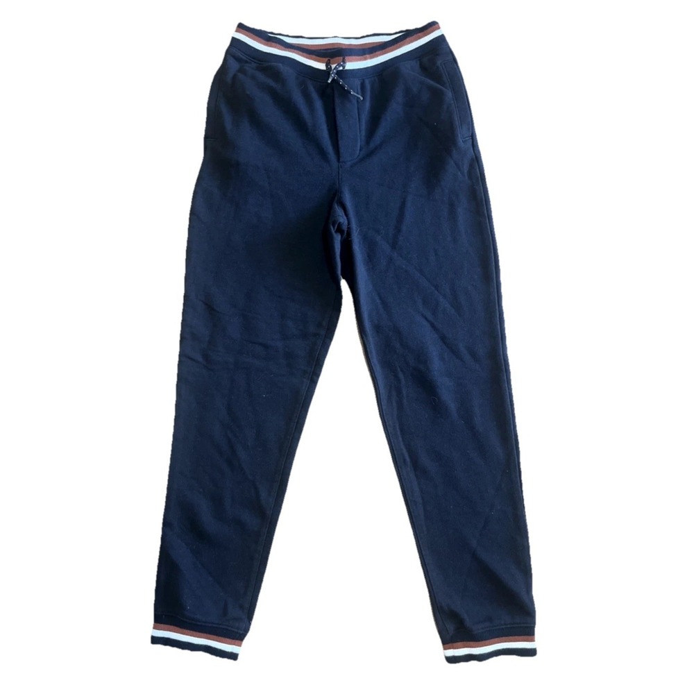 Janie & Jack SweatPants Stripe French Terry Joggers Boys 9-10 Black New